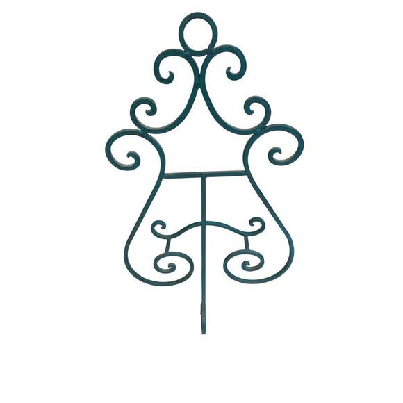 Turquoise Metal Easel 15 x10 Decorative Frame Holder Antiqued Large Curve Scroll - Picture 5 of 5